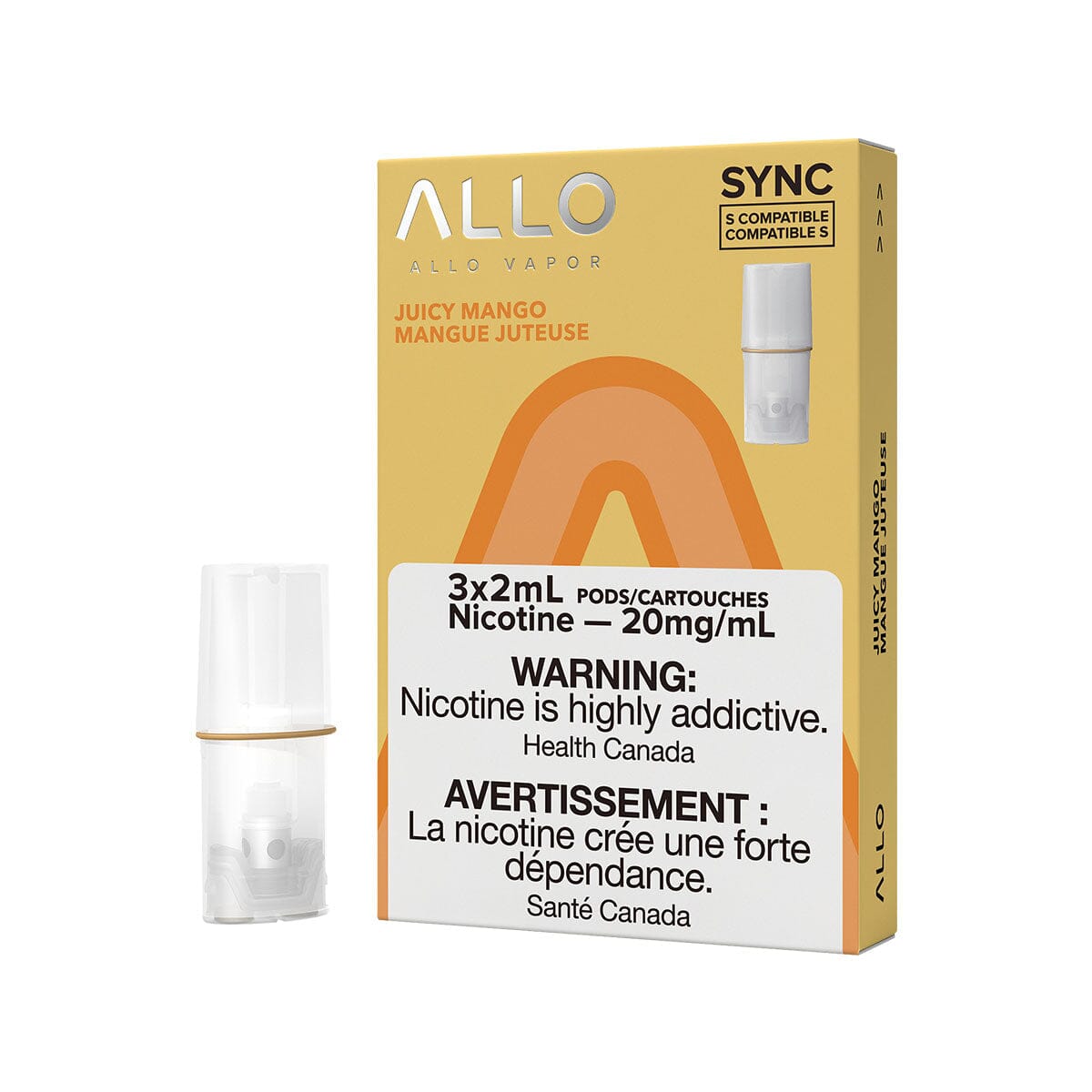 STLTH Compatible Allo Sync Juicy Mango Vape Pods Pre-filled Pod Allo Sync 