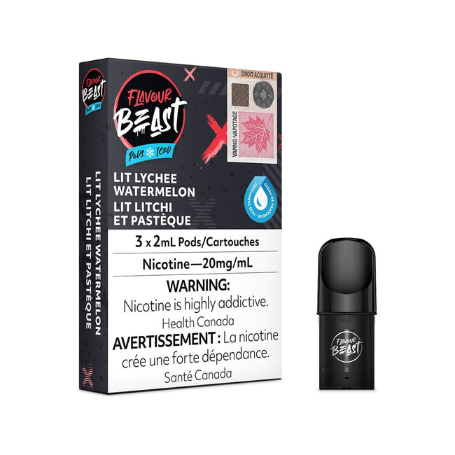 STLTH Compatible Flavour Beast Lit Lychee Watermelon Iced Vape Pods Pre-filled Pod Flavour Beast 