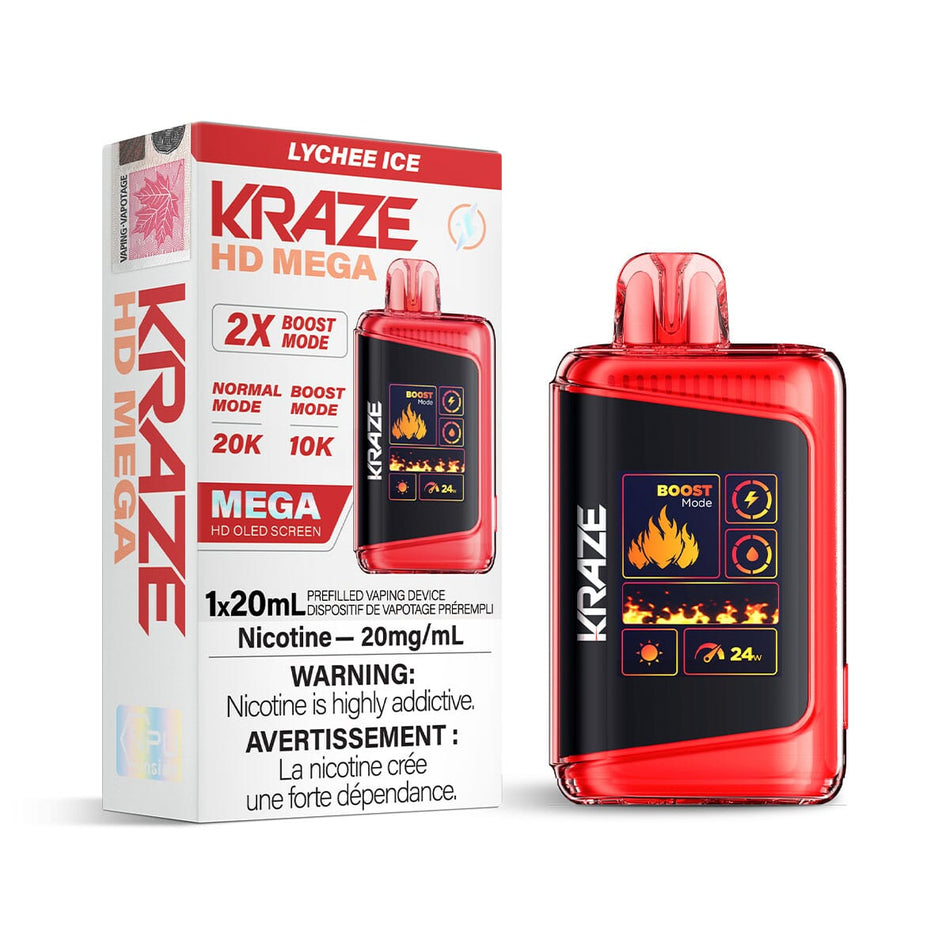 Kraze HD Mega Lychee Ice Disposable Vape Disposable Kraze 