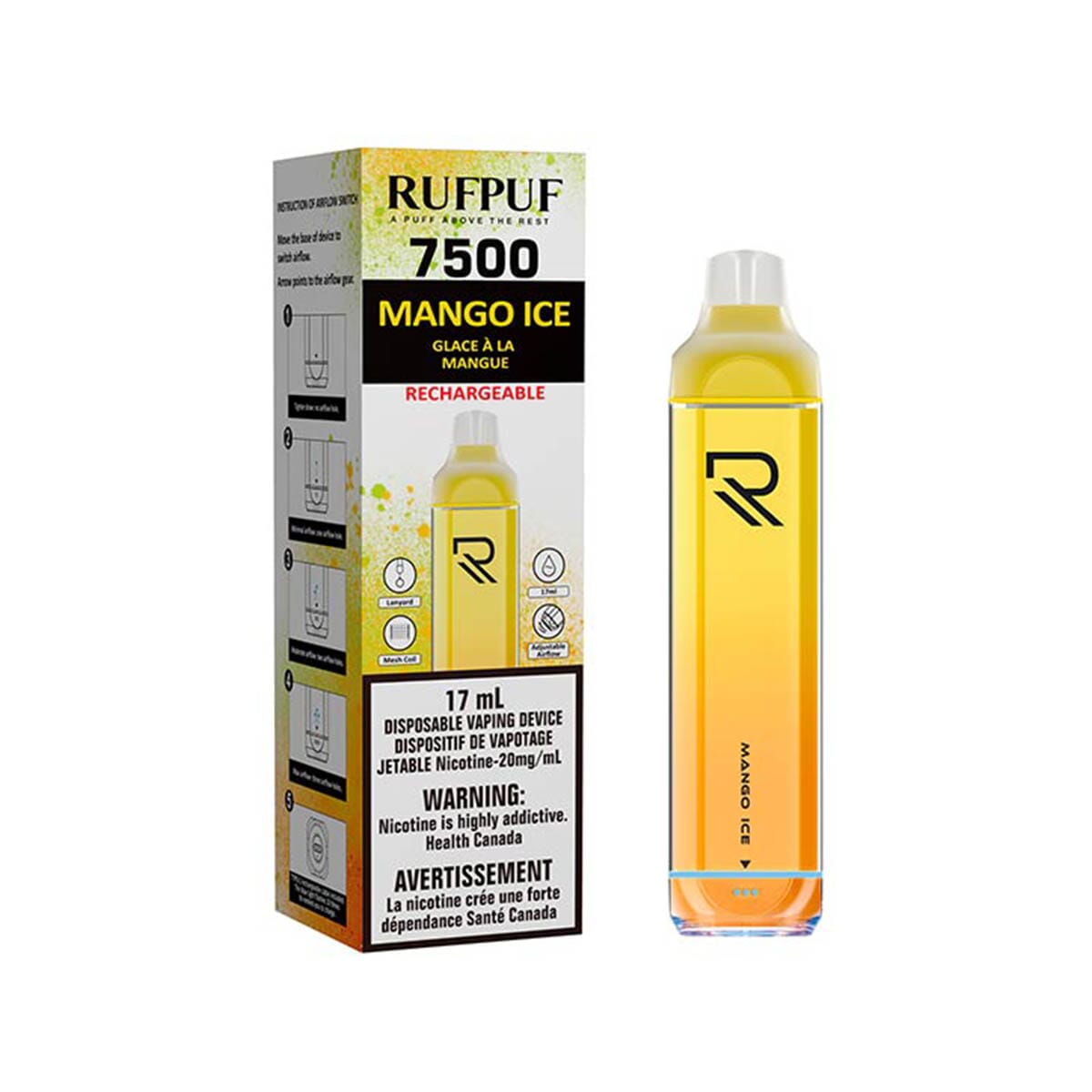 Gcore RUFPUF 7500 Mango Ice Disposable Vape Pen Disposable Gcore RUFPUF 7500 