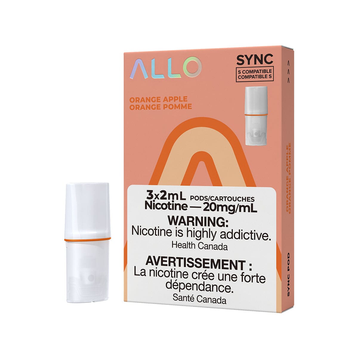 STLTH Compatible Allo Sync Orange Apple Vape Pods Pre-filled Pod Allo Sync 