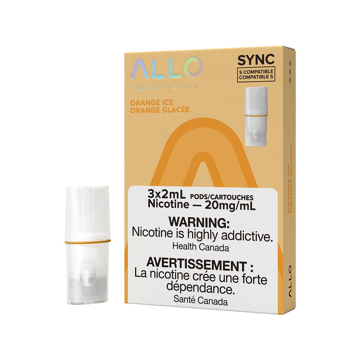 STLTH Compatible Allo Sync Orange Ice Vape Pods Pre-filled Pod Allo Sync 