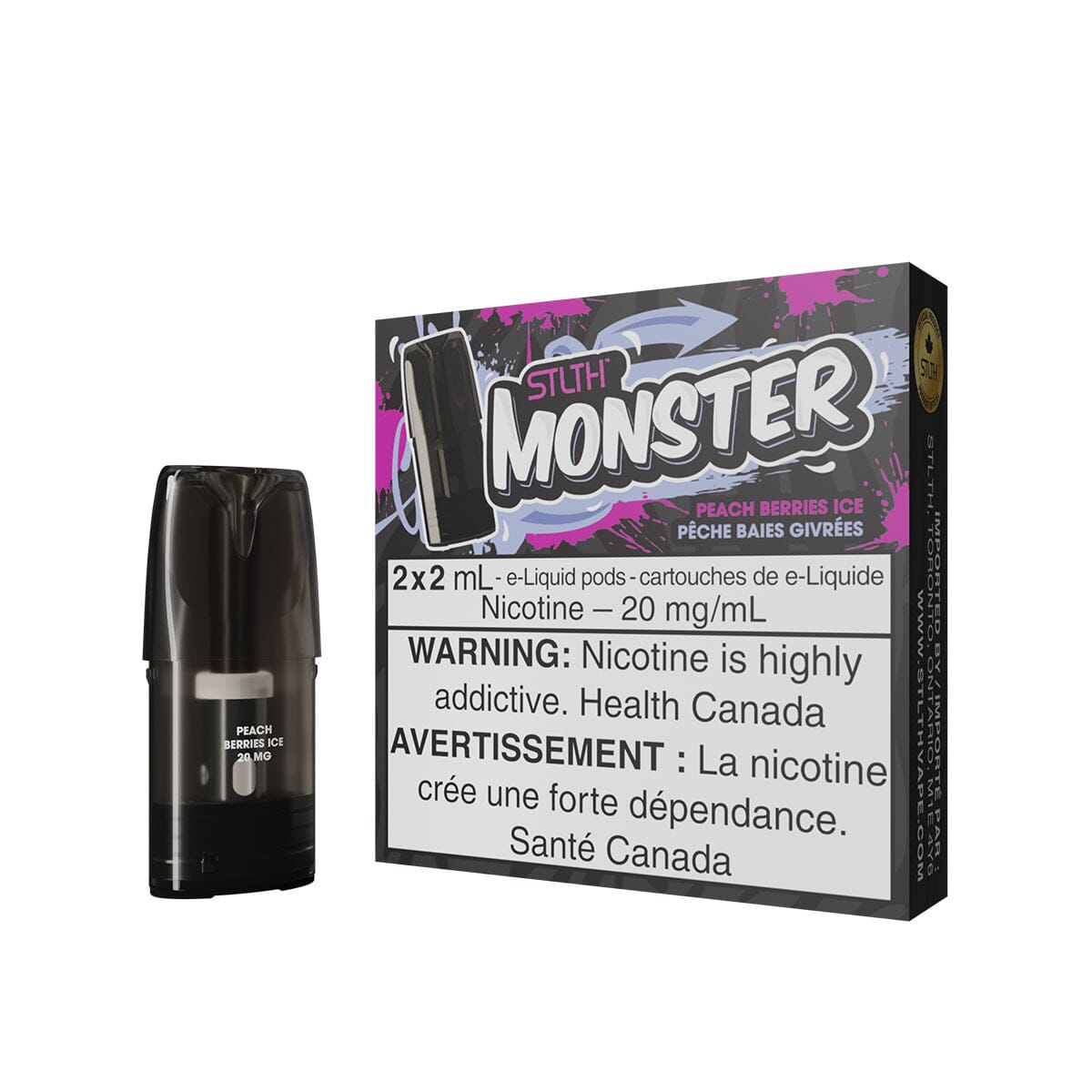 STLTH Monster Peach Berries Ice Vape Pods Pre-filled Pod STLTH 