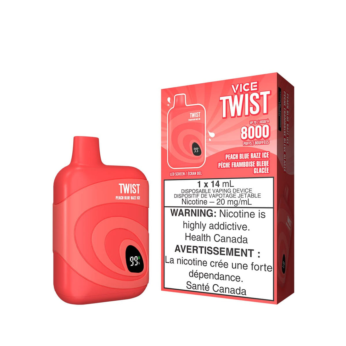 Vice Twist Peach Blue Razz Ice Disposable Vape Pen | VapeMeet ...