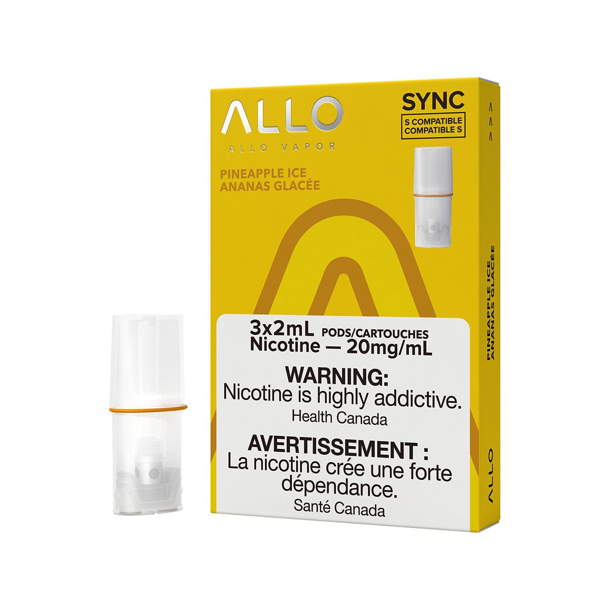 STLTH Compatible Allo Sync Pineapple Ice Vape Pods Pre-filled Pod Allo Sync 