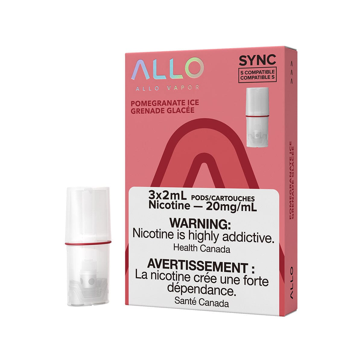 STLTH Compatible Allo Sync Pomegranate Ice Vape Pods Pre-filled Pod Allo Sync 