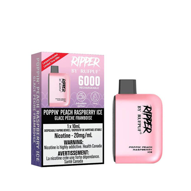 Gcore RUFPUF 6000 Poppin' Peach Raspberry Ice Disposable Vape Pen Disposable Gcore RUFPUF 6000 