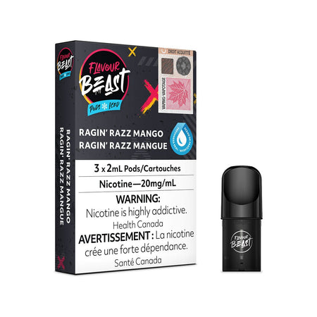 STLTH Compatible Flavour Beast Ragin' Razz Mango Iced Vape Pods Pre-filled Pod Flavour Beast 