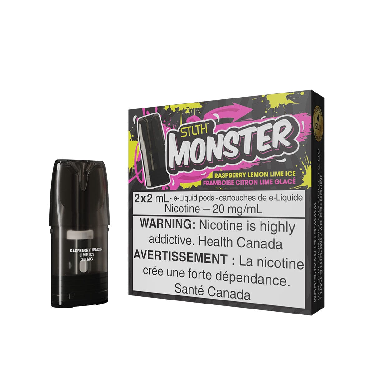 STLTH Monster Raspberry Lemon Lime Ice Vape Pods Pre-filled Pod STLTH 