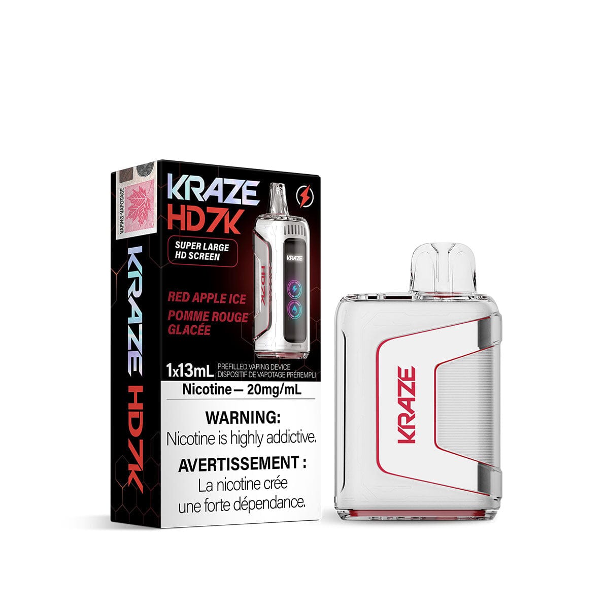 Kraze HD 7000 Red Apple Ice Disposable Vape Pen Disposable Kraze 
