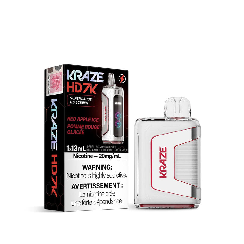 Kraze HD 7000 Red Apple Ice Disposable Vape Pen Disposable Kraze 