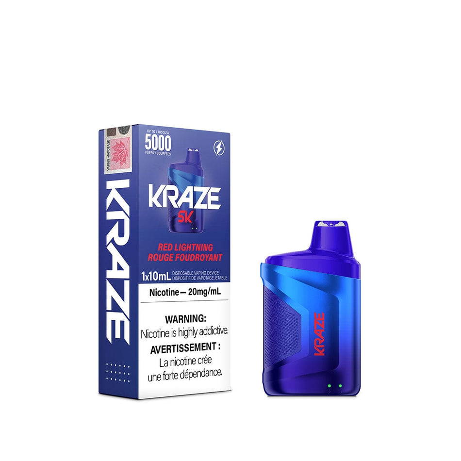 Kraze 5000 Red Lightning Disposable Vape Pen Disposable Kraze 