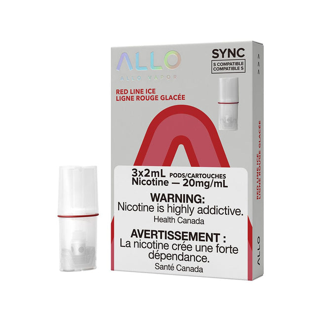 STLTH Compatible Allo Sync Red Line Ice Vape Pods Pre-filled Pod Allo Sync 