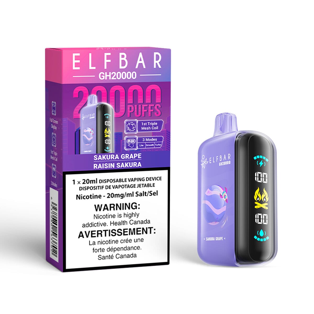 Elf Bar GH20K Sakura Grape Disposable Vape Disposable Elf Bar 