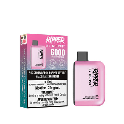 Ripper by RUFPUF 6000 Sik Strawberry Raspberry Ice Disposable Vape Pen Disposable Gcore RUFPUF 6000 