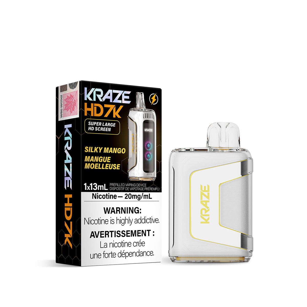 Kraze HD 7000 Silky Mango Disposable Vape Pen Disposable Kraze 