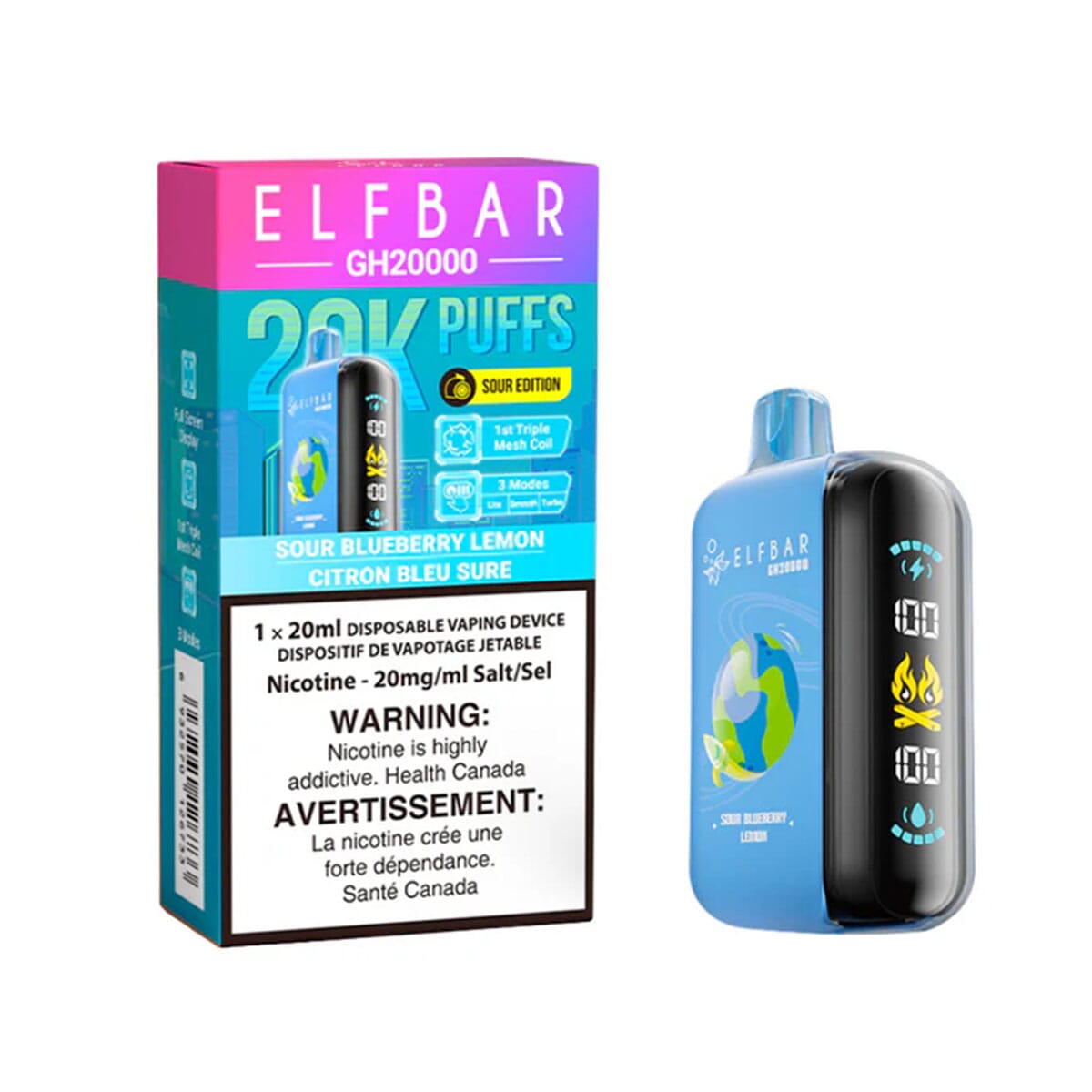 Elf Bar GH20K Sour Blueberry Lemon Disposable Vape Disposable Elf Bar 