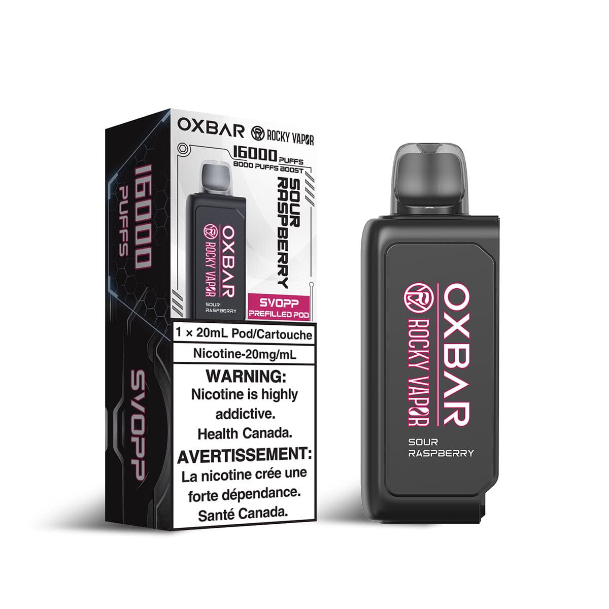 Svopp Rocky Vapor Oxbar Sour Raspberry Disposable Vape Pod Disposable Oxbar 