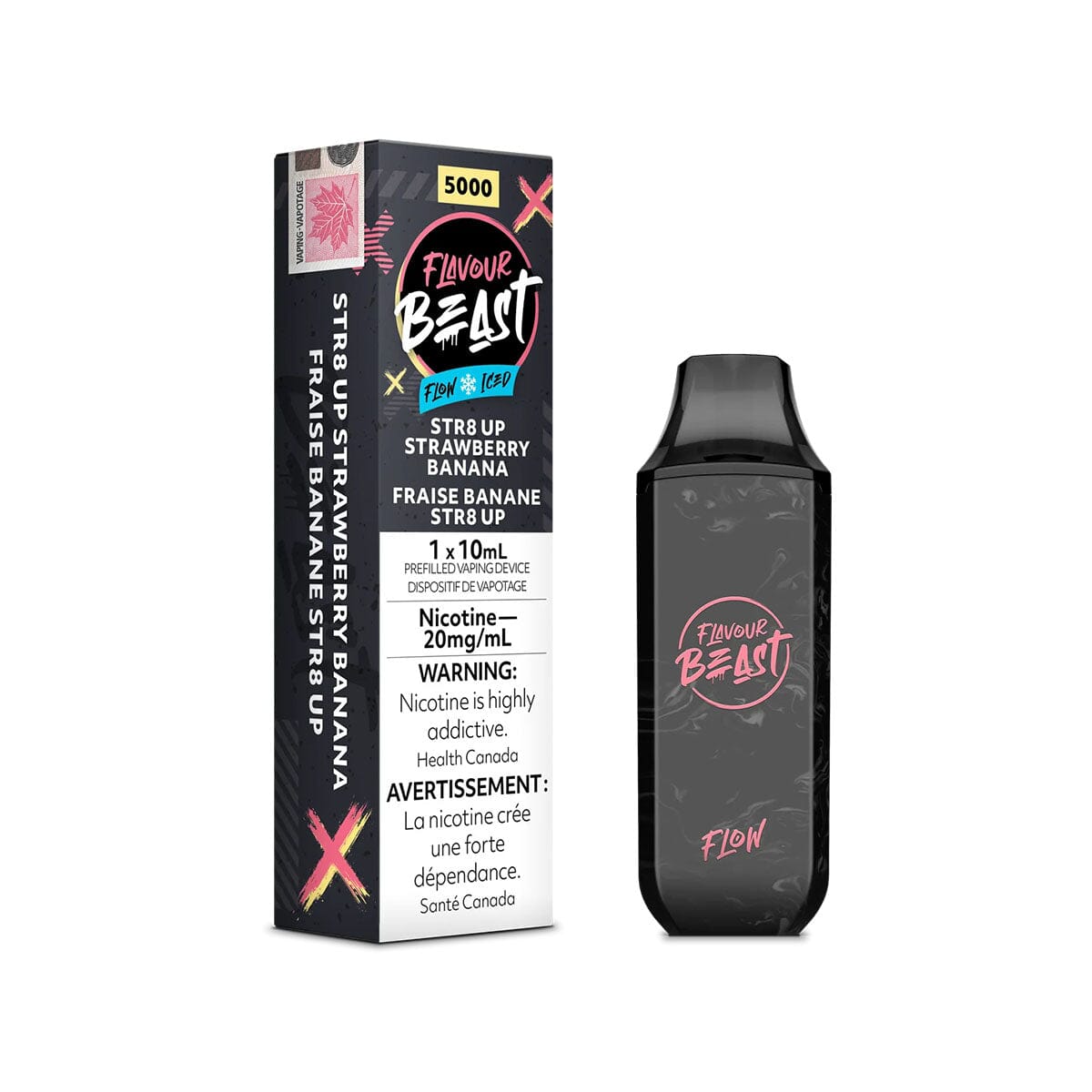 Flavour Beast Flow Str8 Up Strawberry Banana Iced Disposable Vape Pen Disposable Flavour Beast 