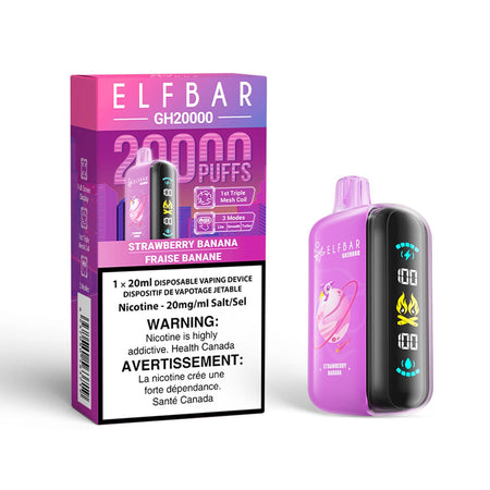 Elf Bar GH20K Strawberry Banana Disposable Vape Disposable Elf Bar 