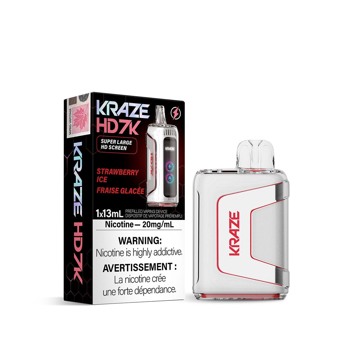 Kraze HD 7000 Strawberry Ice Disposable Vape Pen Disposable Kraze 