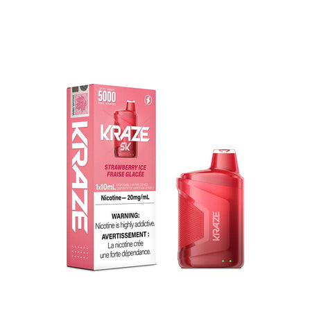 Kraze 5000 Strawberry Iced Disposable Vape Pen Disposable Kraze 