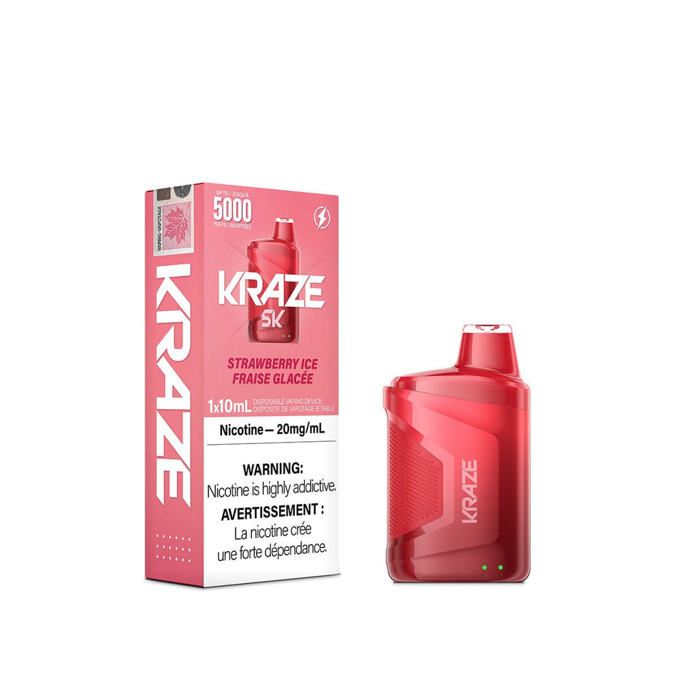 Kraze 5000 Strawberry Iced Disposable Vape Pen Disposable Kraze 