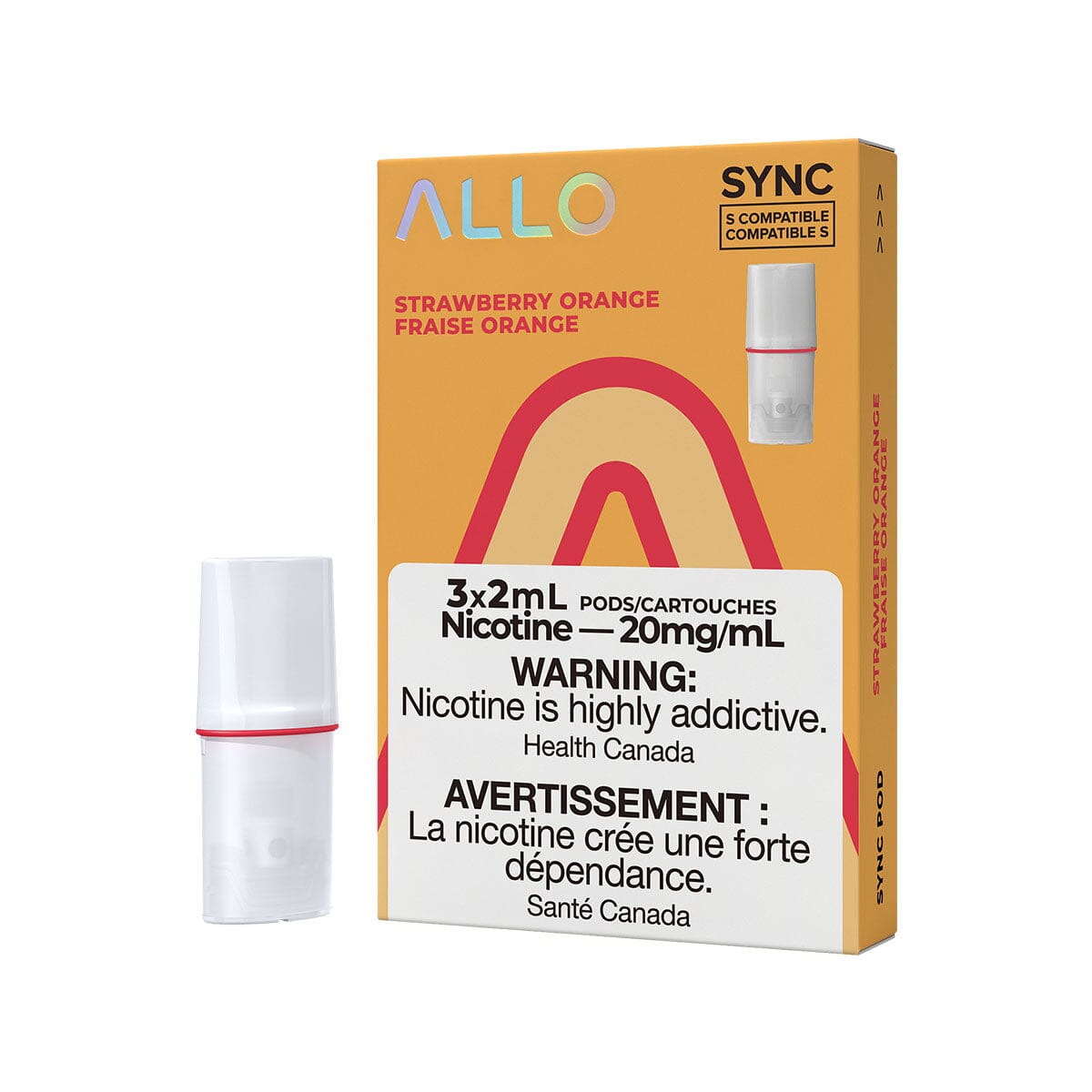 STLTH Compatible Allo Sync Strawberry Orange Vape Pods Pre-filled Pod Allo Sync 