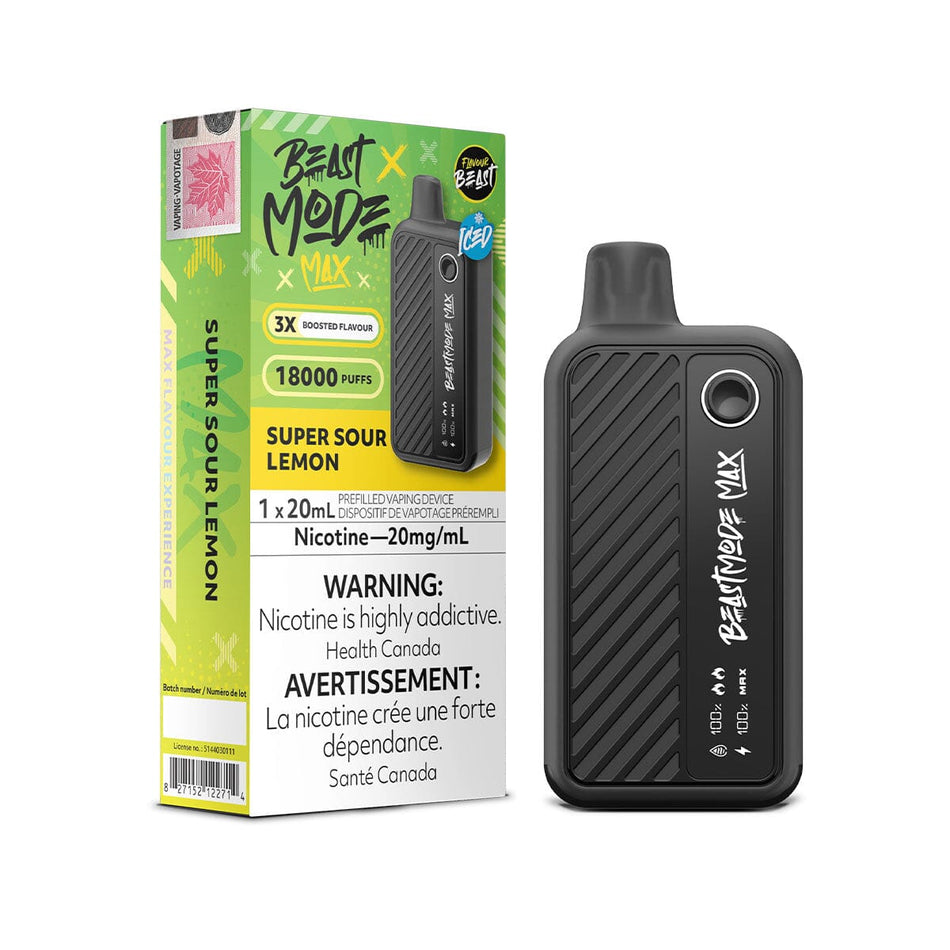 Flavour Beast Beast Mode Max Super Sour Lemon Disposable Vape Disposable Flavour Beast 