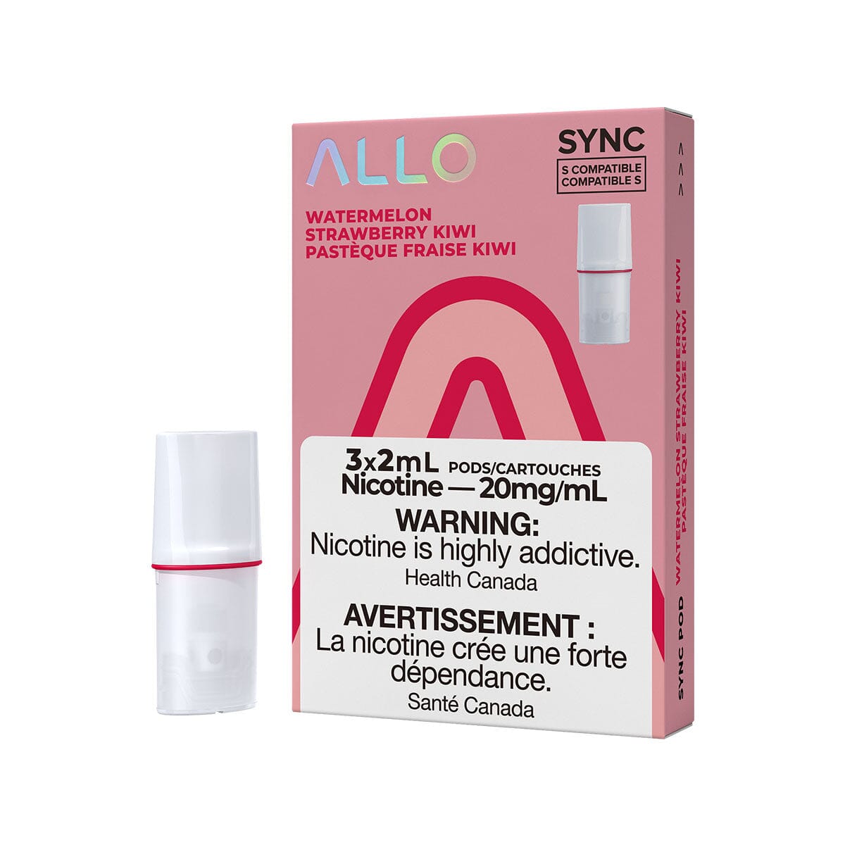 STLTH Compatible Allo Sync Watermelon Strawberry Kiwi Vape Pods Pre-filled Pod Allo Sync 