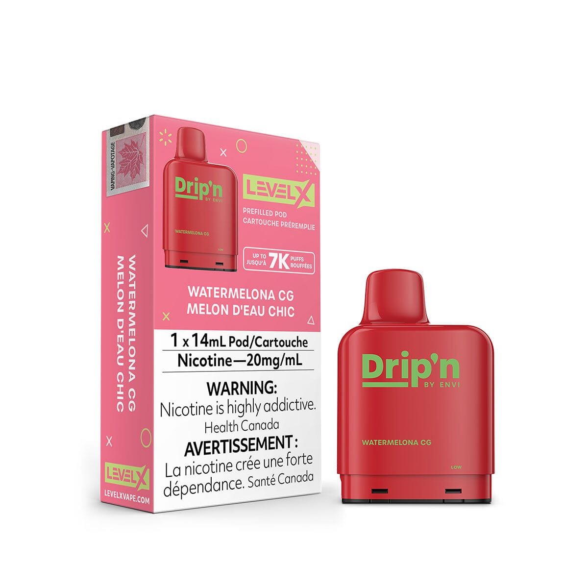 Drip'n Level X Watermelon CG Disposable Vape Pod Disposable Drip'n 