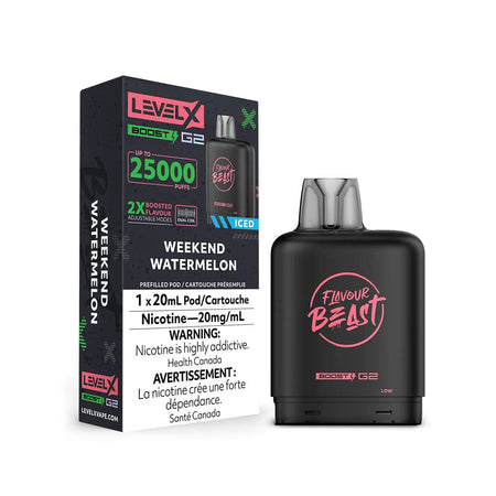 Flavour Beast Boost G2 Level X Weekend Watermelon Iced Disposable Vape Pod Disposable Level X 