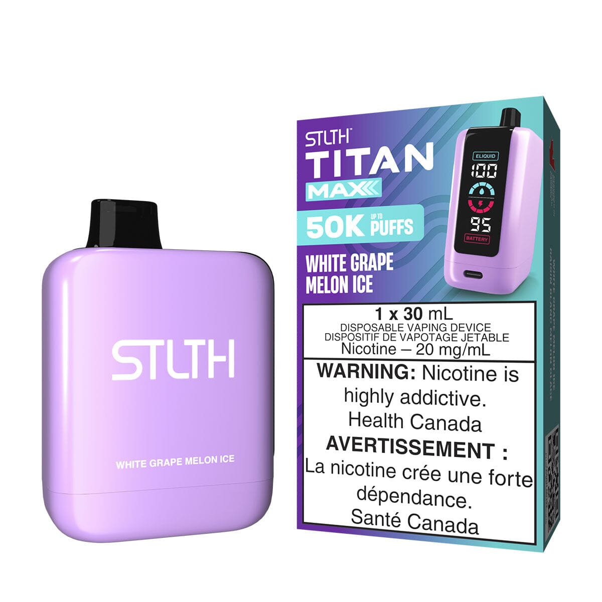 STLTH Titan Max White Grape Melon Ice Disposable Vape Disposable STLTH 