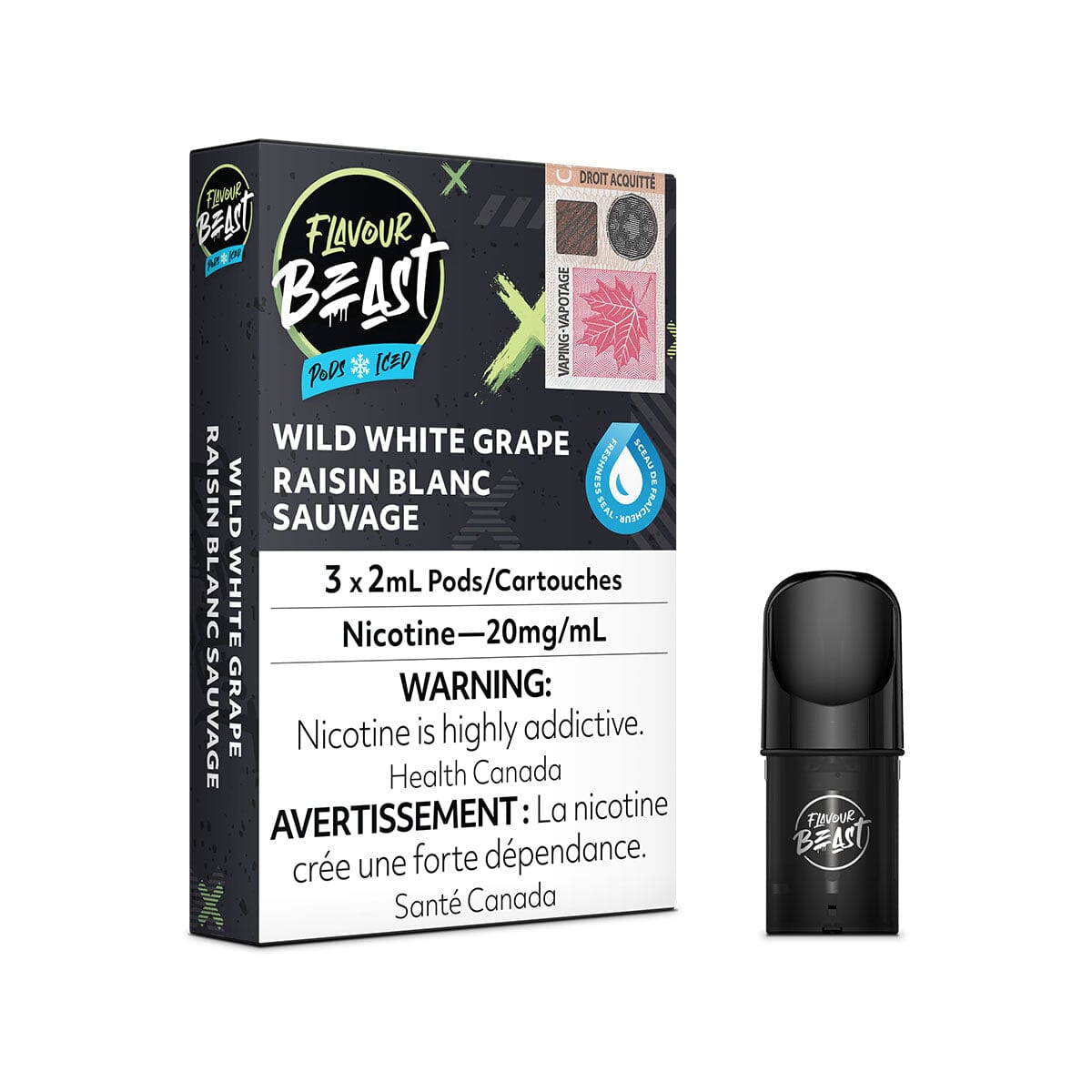 STLTH Compatible Flavour Beast Wild White Grape Iced Vape Pods Pre-filled Pod Flavour Beast 
