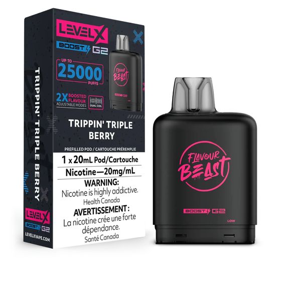 Flavour Beast Boost G2 Level X Trippin' Triple Berry Disposable Vape Pod Disposable Level X 