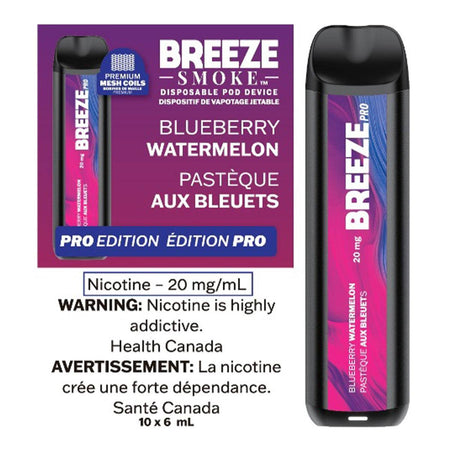 Breeze Pro - Blueberry Watermelon Disposable Breeze Smoke 20mg/mL 