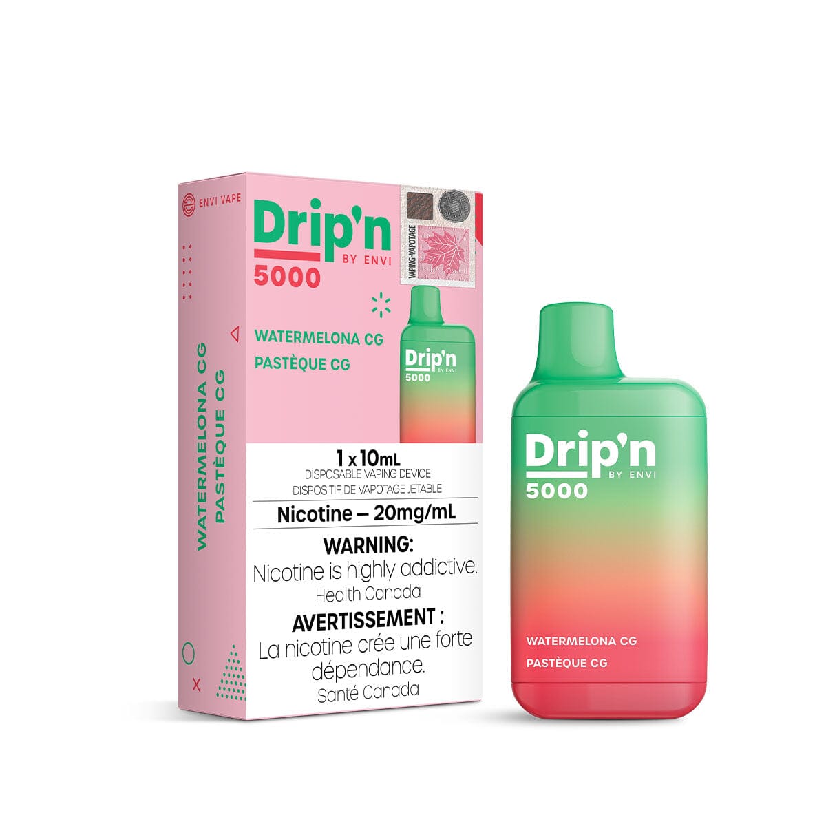 Drip'n by Envi Watermelon CG Disposable Vape Pen Disposable Drip'n 20mg/mL 