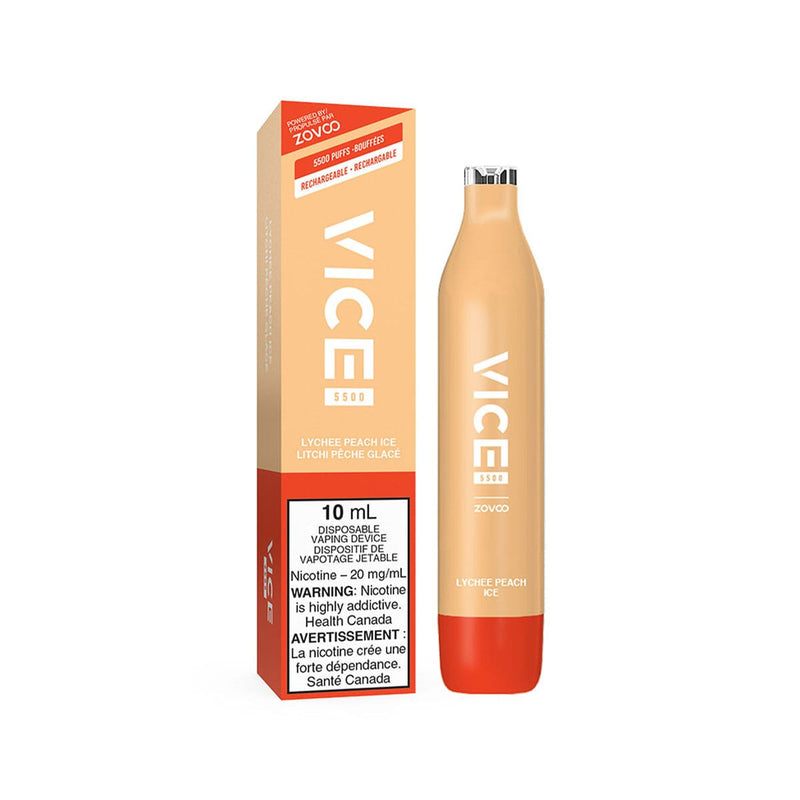 Vice 5500 Lychee Peach Ice Disposable Vape Pen Disposable Vice 20mg/mL 