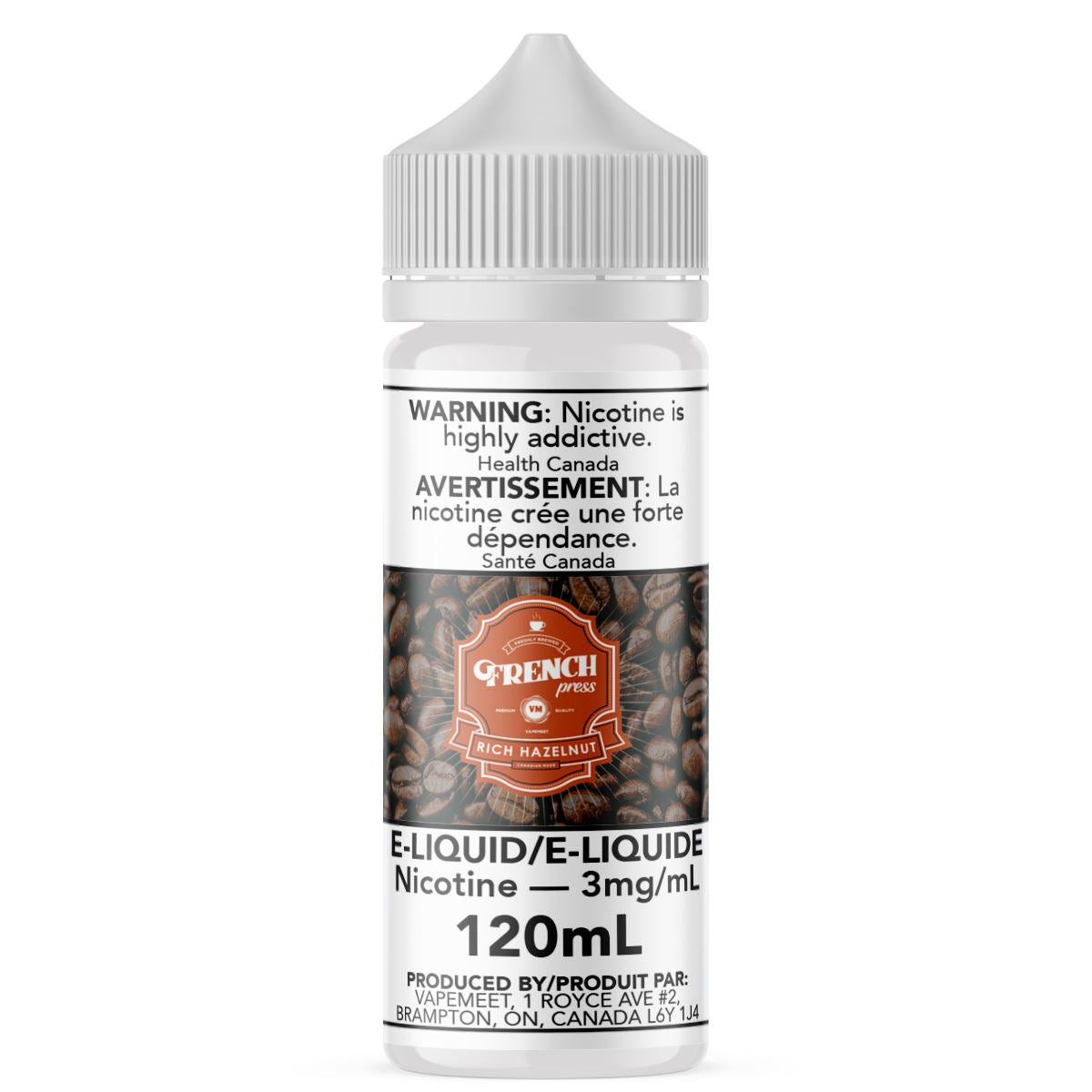 French Press - Rich Hazelnut E-Liquid French Press 120mL 0 mg/mL 