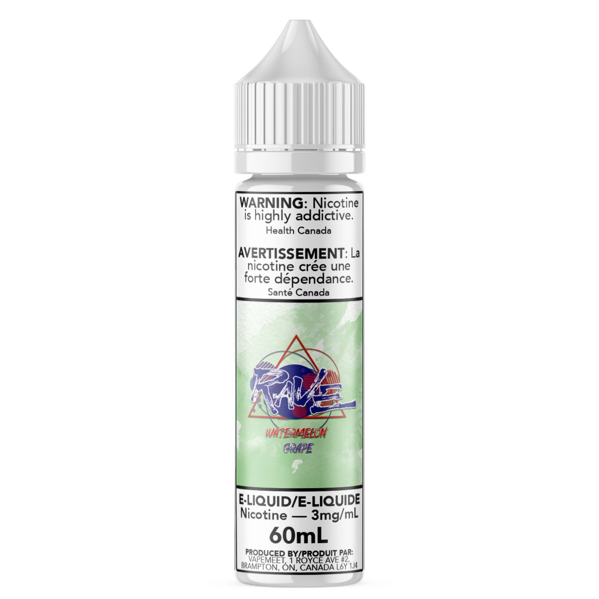 Rave - Watermelon Grape E-Liquid Rave 60mL 0 mg/mL 