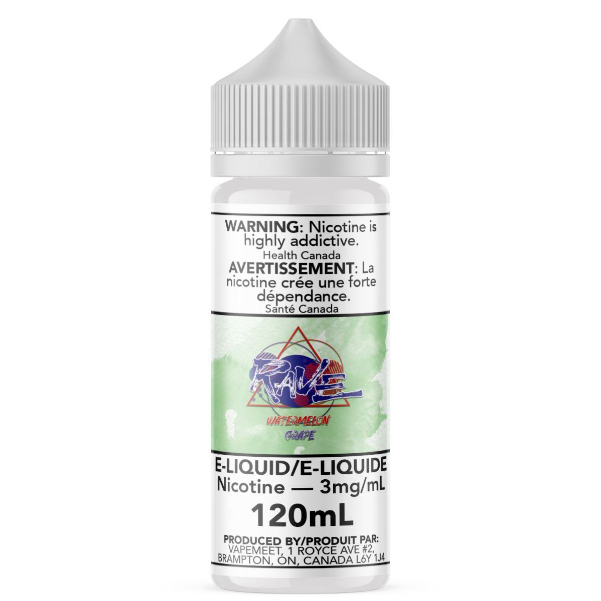 Rave - Watermelon Grape E-Liquid Rave 120mL 0 mg/mL 